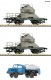 01559 Tillig Set of 2 Quartz sand cars Leuna with tank truck IFA H3A
